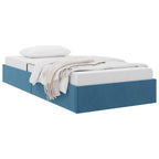 Estructura de Cama Ottoman Azul Oscuro 100 x 200 cm Terciopelo