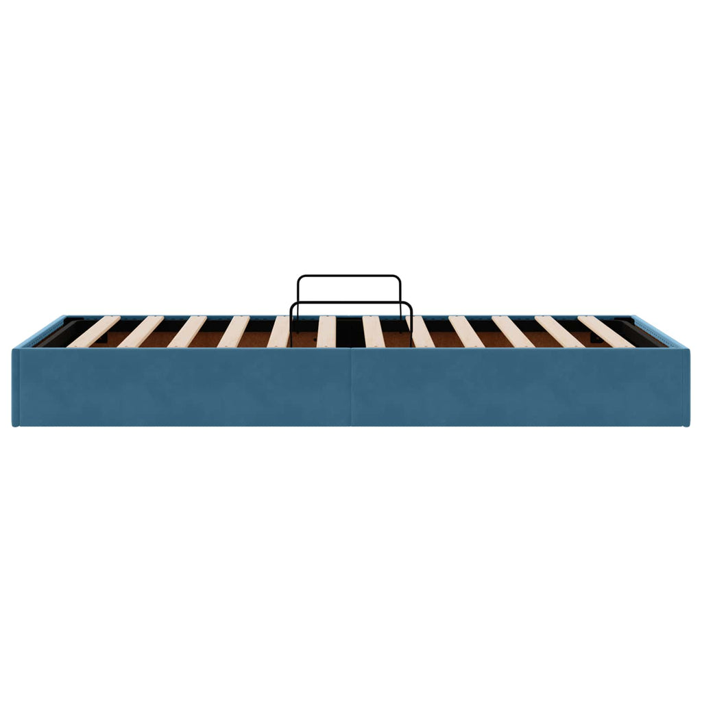 Estructura de Cama Ottoman Azul Oscuro 100 x 200 cm Terciopelo