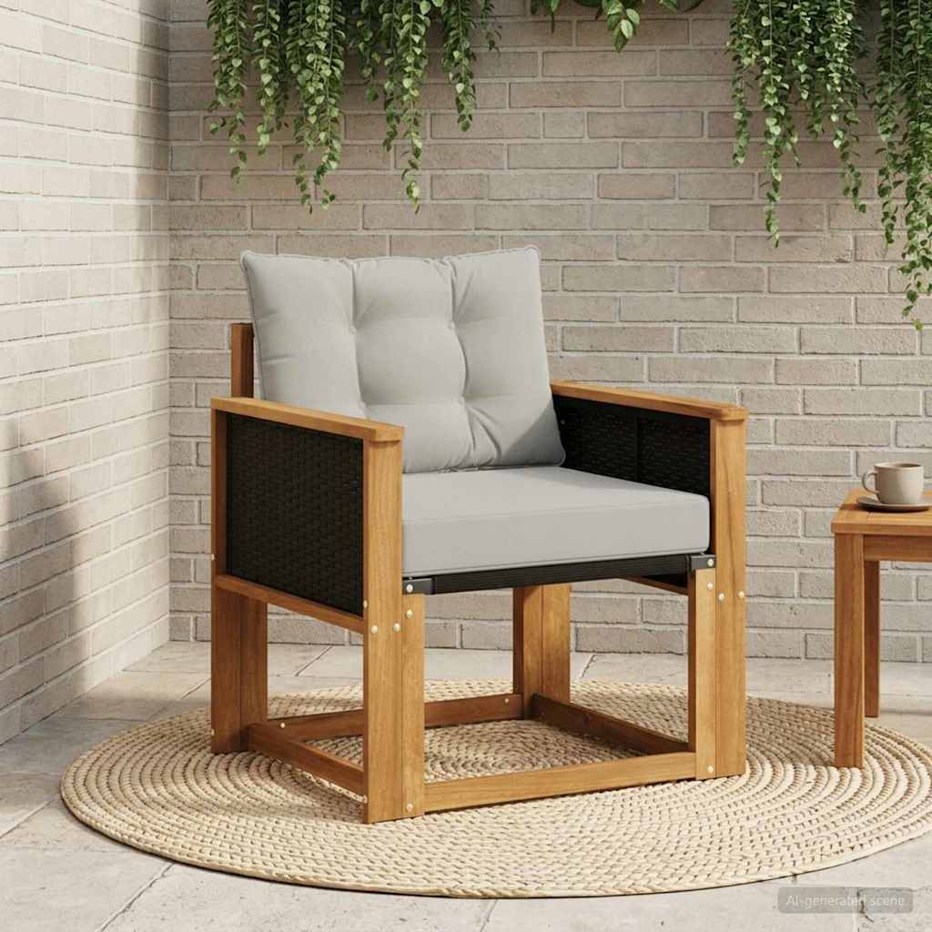 Sofá intermedio de exterior Madera de Acacia Sólida Natural