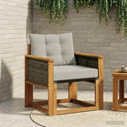 Sofá de exterior Madera de Acacia Sólida Blanco y beige