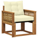 Sofá intermedio de exterior Madera maciza de acacia y textileno