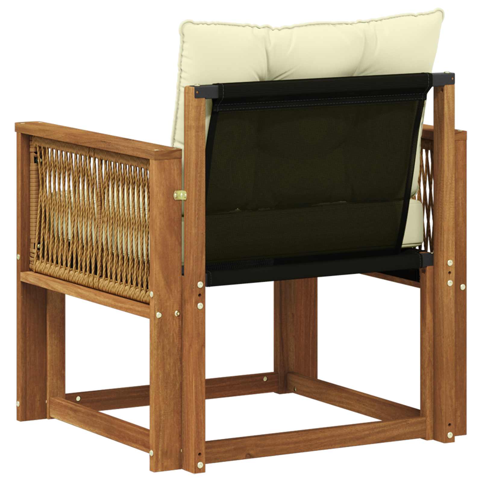 Sofá intermedio de exterior Madera maciza de acacia y textileno