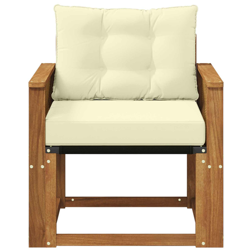 Sofá intermedio de exterior Madera maciza de acacia y textileno