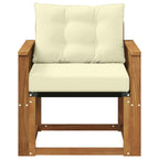 Sofá intermedio de exterior Madera maciza de acacia y textileno