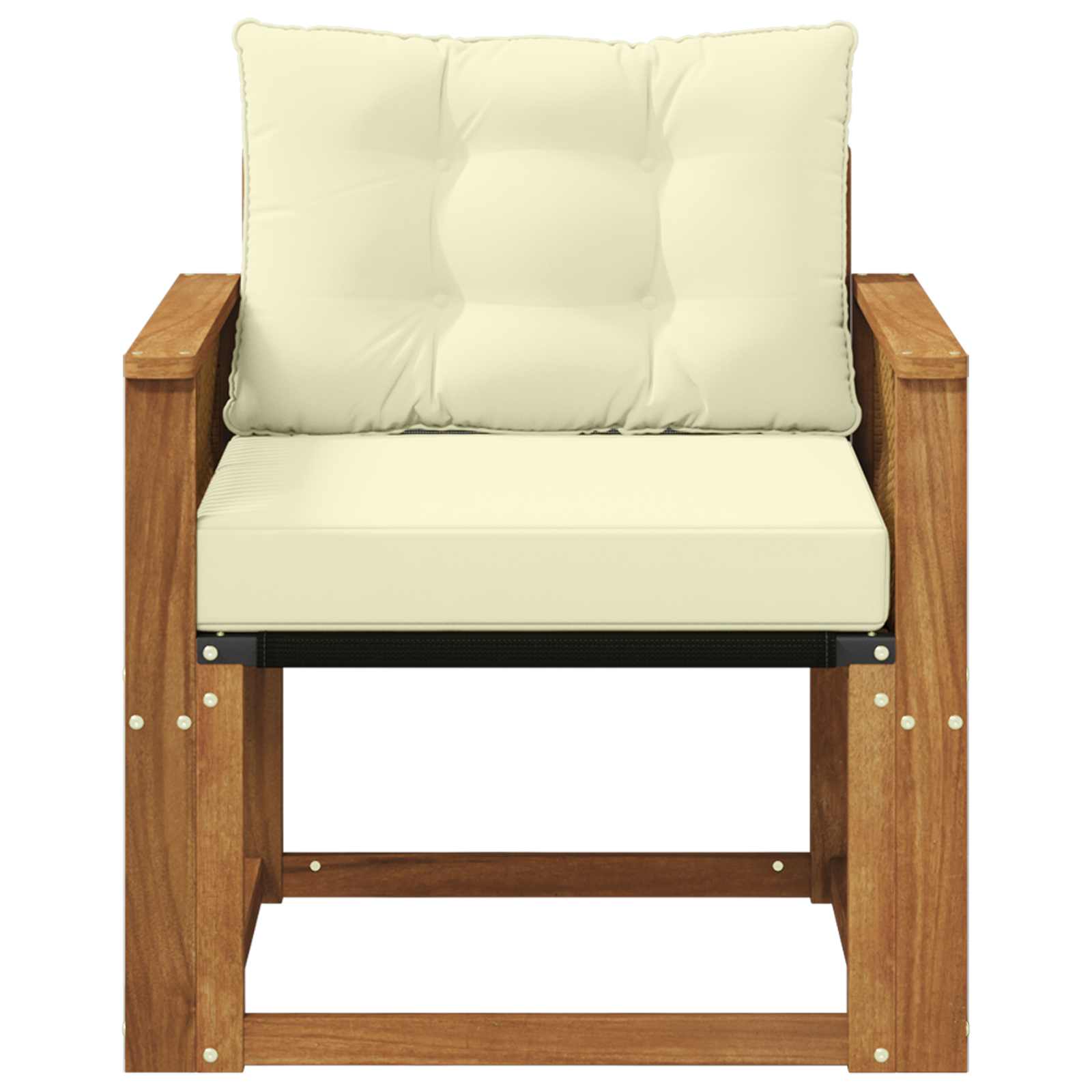 Sofá intermedio de exterior Madera maciza de acacia y textileno