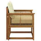 Sofá intermedio de exterior Madera maciza de acacia y textileno