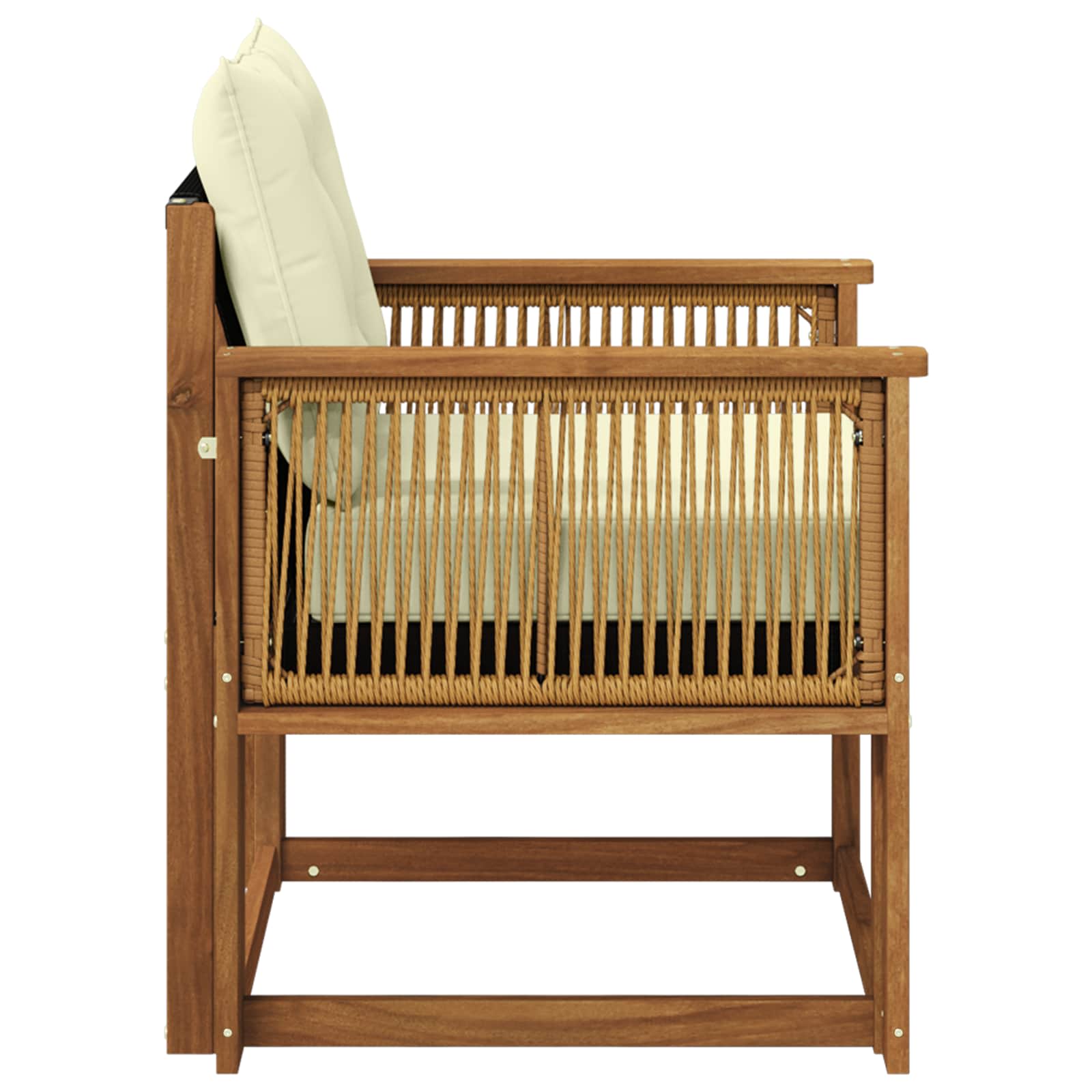 Sofá intermedio de exterior Madera maciza de acacia y textileno