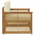 Sofá de exterior Madera de Acacia Sólida Natural y Crema