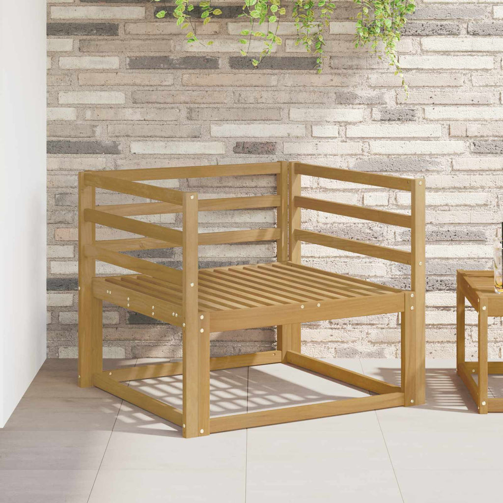 Sofá intermedio de exterior Madera de Acacia Sólida Blanco