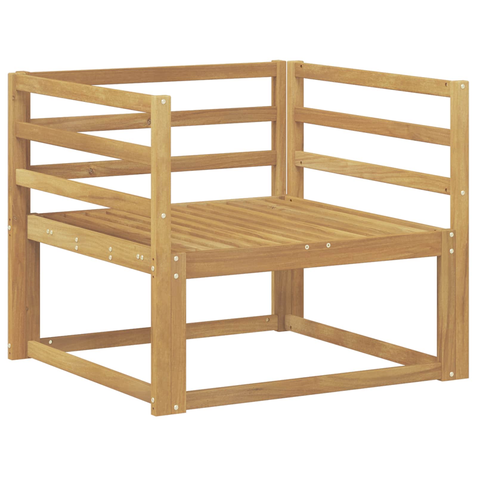 Sofá intermedio de exterior Madera de Acacia Sólida Blanco