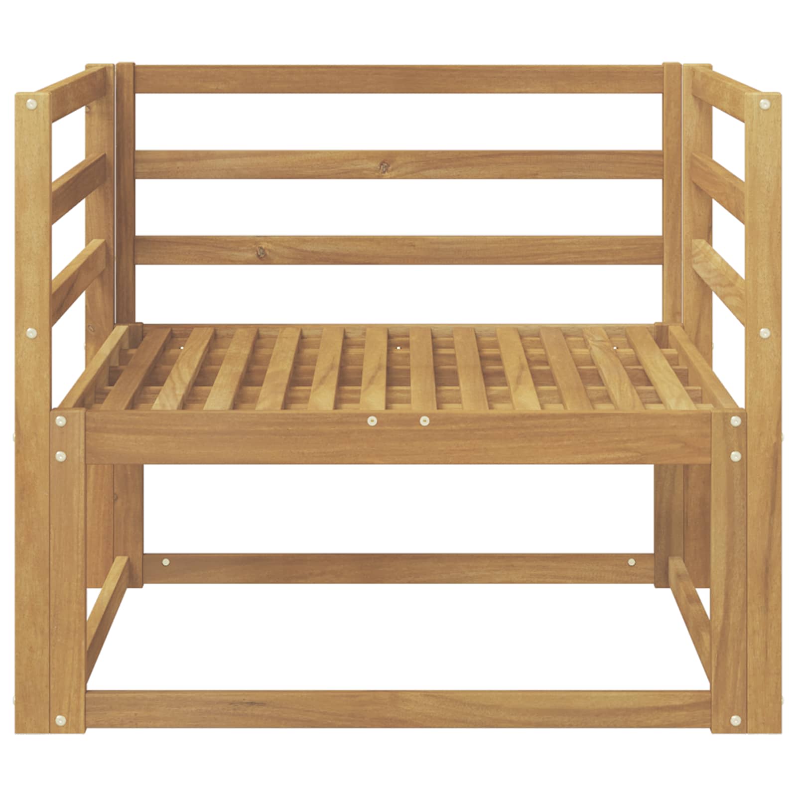 Sofá intermedio de exterior Madera de Acacia Sólida Blanco