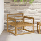 Sofá intermedio de exterior Madera de Acacia Sólida Blanco