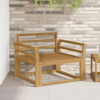 Sofá intermedio de exterior Madera de Acacia Sólida Blanco