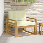 Sofá intermedio de exterior Madera de Acacia Sólida Blanco