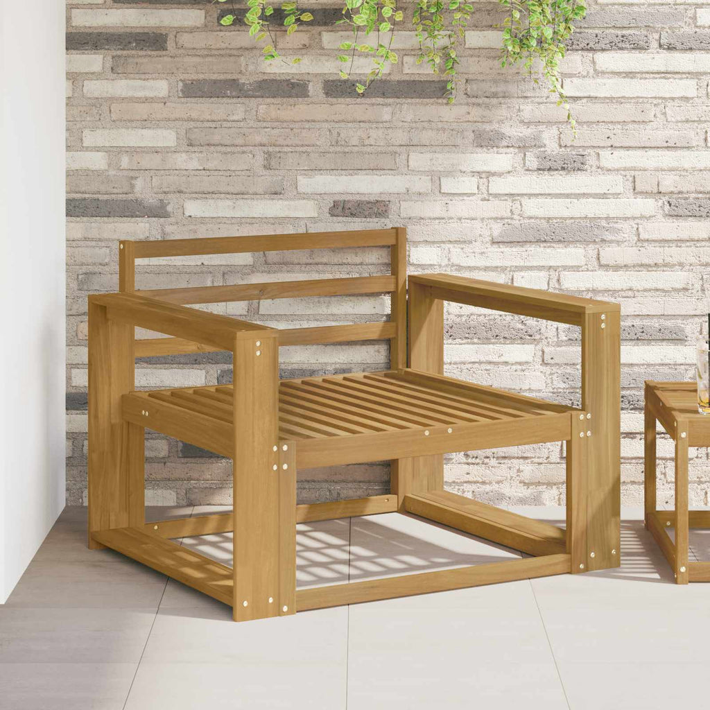 Sofá intermedio de exterior Madera de Acacia Sólida Blanco