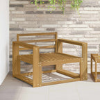 Sofá intermedio de exterior Madera de Acacia Sólida Blanco