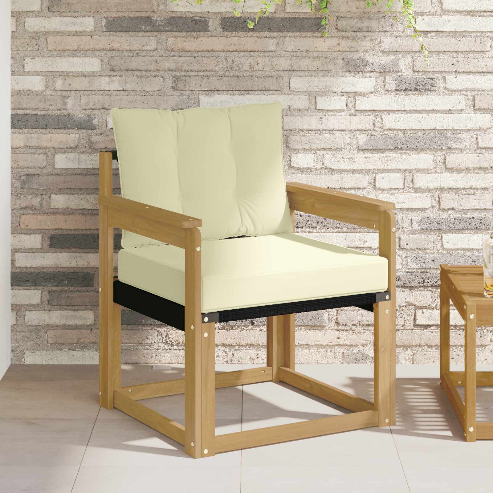 Sofá de exterior Madera maciza de acacia y textileno