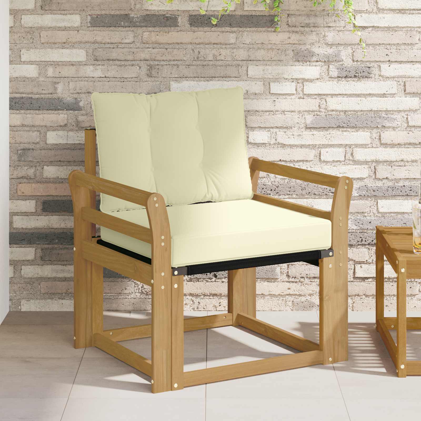 Sofá de exterior Madera maciza de acacia y textileno