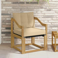 Sofá de exterior Madera de Acacia Sólida Blanco y beige