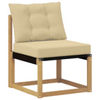 Sofá de exterior Madera de Acacia Sólida Blanco y beige