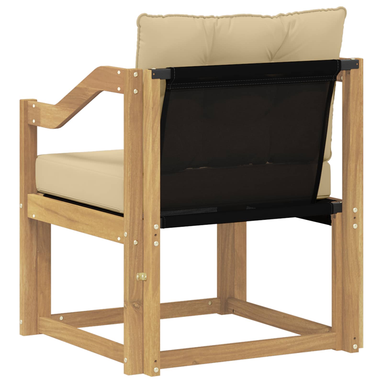 Sofá de exterior Madera de Acacia Sólida Blanco y beige