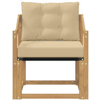 Sofá de exterior Madera de Acacia Sólida Blanco y beige