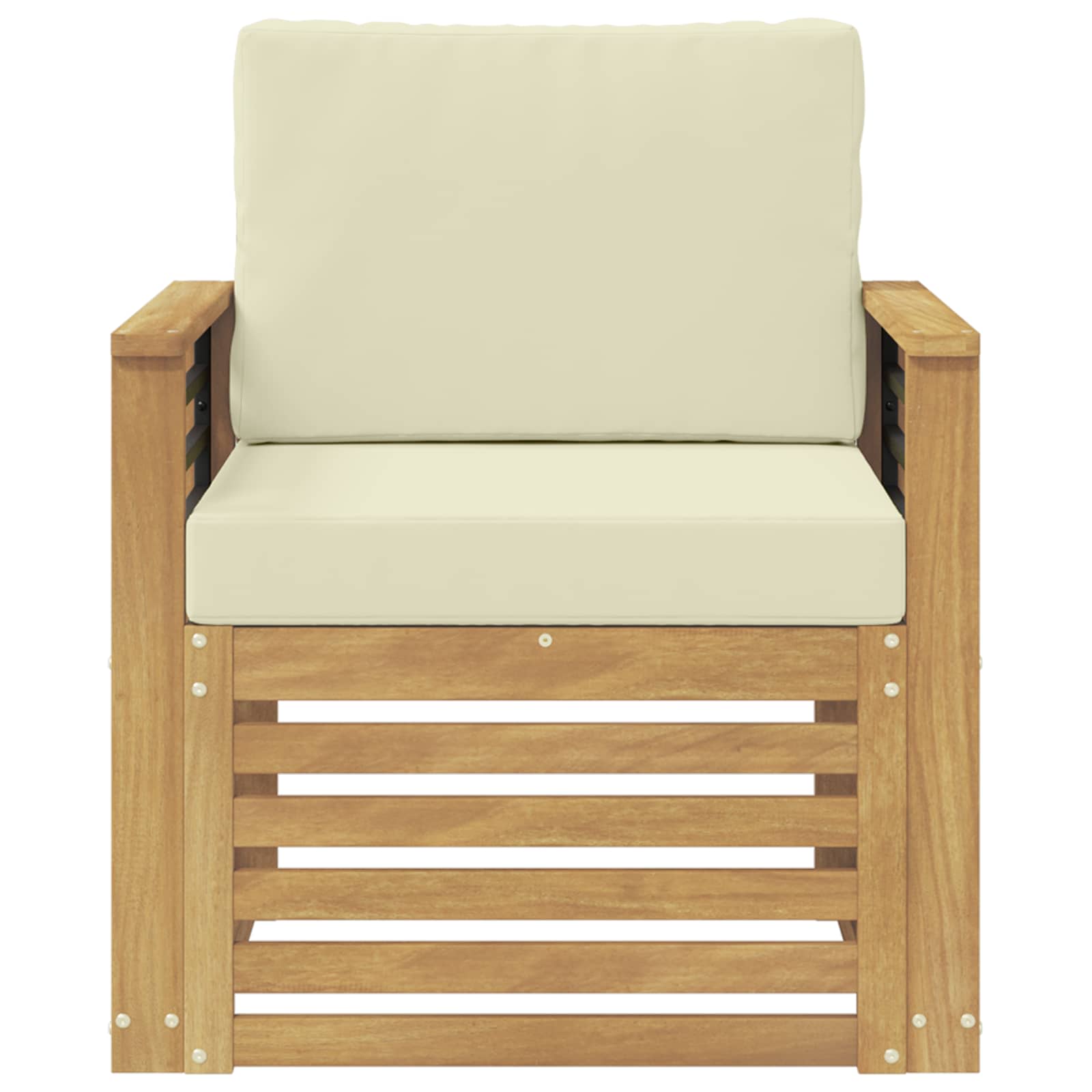 Conjunto de sofás de exterior Poliéster Blanco