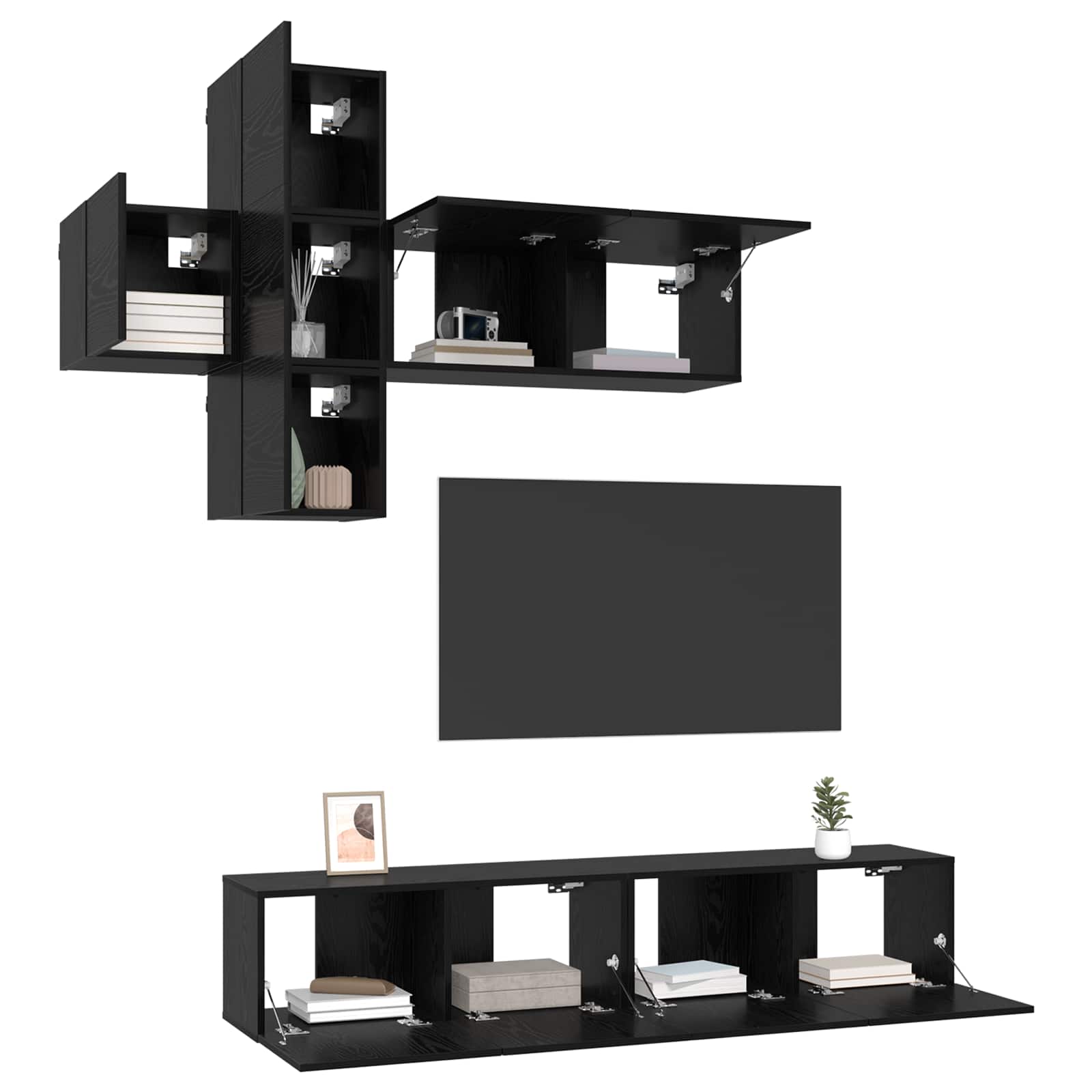 Conjunto de mueble de TV 3 pcs Madera de Ingeniería
