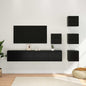 Conjunto de mueble de TV 6 pcs 80 x 30 x 30 cm Roble Negro