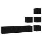 Conjunto de mueble de TV 6 pcs 80 x 30 x 30 cm Roble Negro
