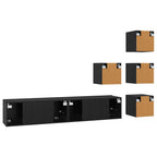 Conjunto de mueble de TV 6 pcs 80 x 30 x 30 cm Roble Negro