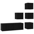 Conjunto de mueble de TV 5 pcs 100 x 30 x 30 cm Roble Negro