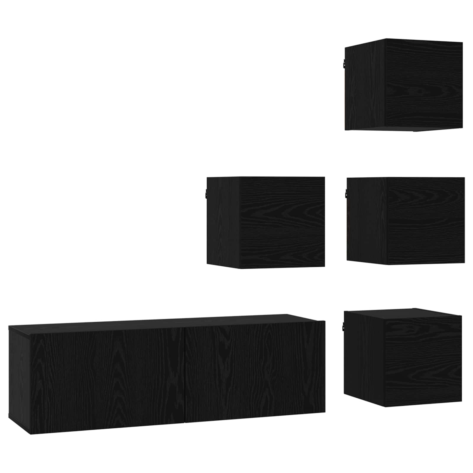 Conjunto de mueble de TV 5 pcs 100 x 30 x 30 cm Roble Negro