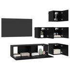 Conjunto de mueble de TV 5 pcs 100 x 30 x 30 cm Roble Negro