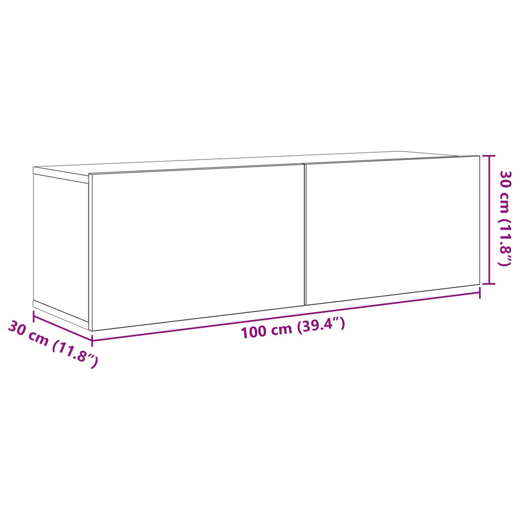 Conjunto de mueble de TV 5 pcs 100 x 30 x 30 cm Roble Negro