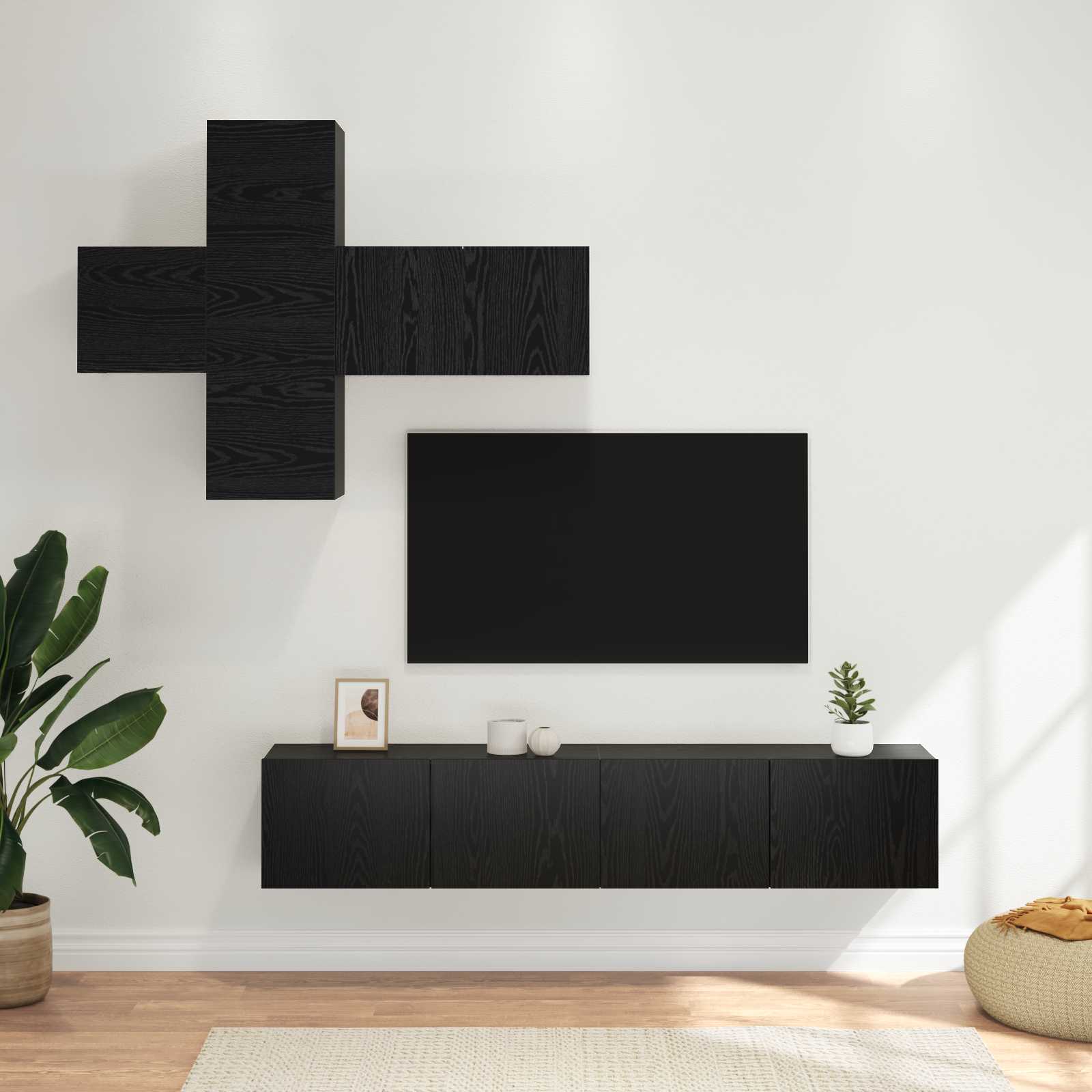Conjunto de mueble de TV 3 pcs Madera de Ingeniería