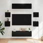 Conjunto de mueble de TV 10 pcs 180 x 30 x 30 cm Roble Negro