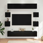 Conjunto de mueble de TV 10 pcs 180 x 30 x 30 cm Roble Negro