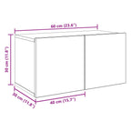 Conjunto de mueble de TV 10 pcs 180 x 30 x 30 cm Roble Negro