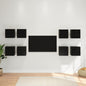 Mueble para TV montado en la pared 8 pcs Roble Negro