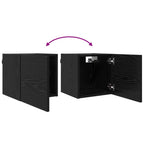 Mueble para TV montado en la pared 8 pcs Roble Negro