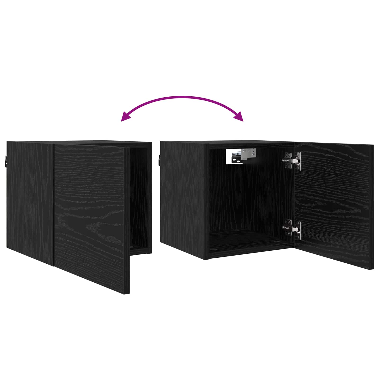 Mueble para TV montado en la pared 8 pcs Roble Negro
