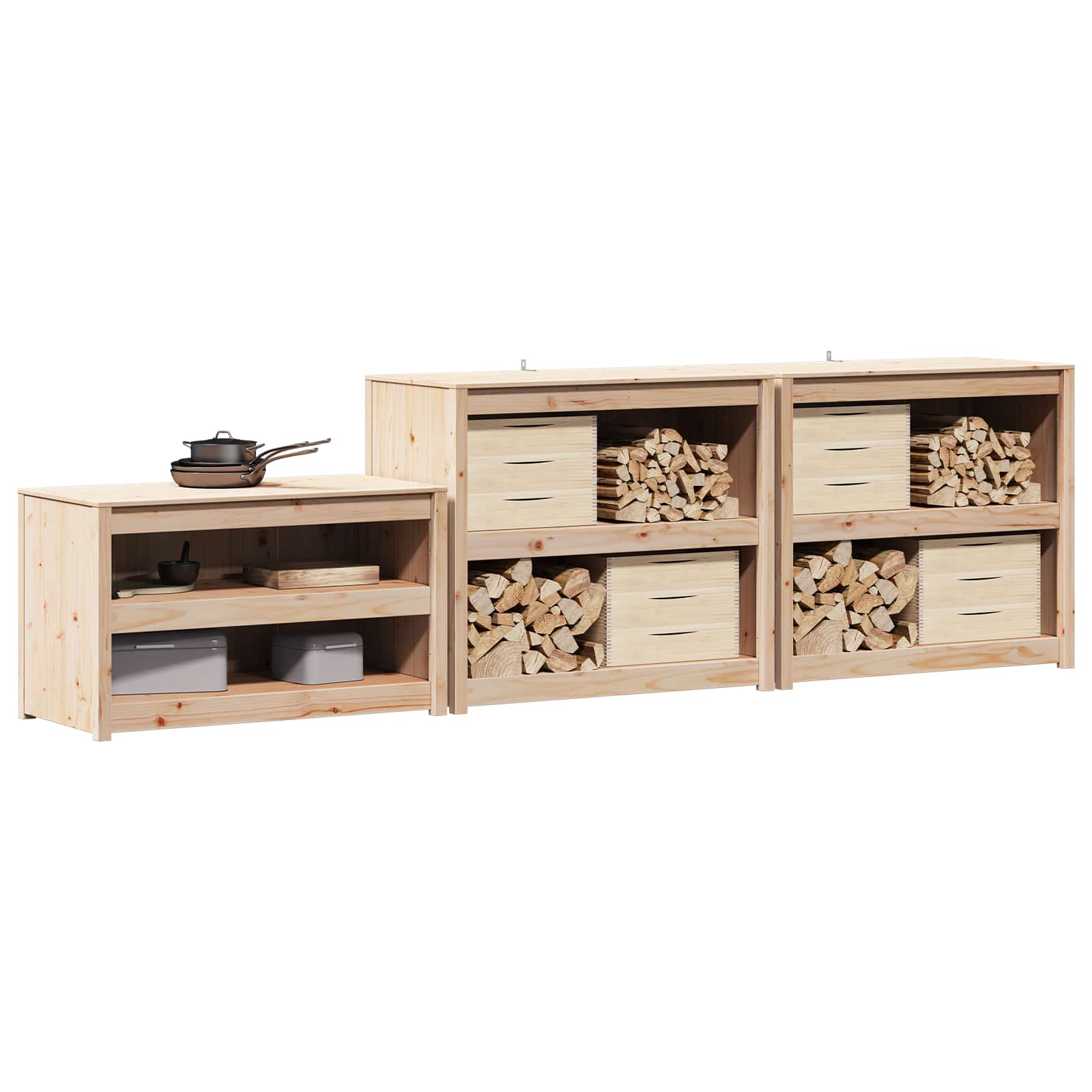 Armario de cocina de exterior con estante MEPPEL 3 pcs