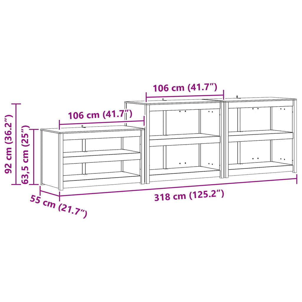 Armario de cocina de exterior con estante MEPPEL 3 pcs