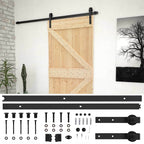 Sliding Door Natural and Black 90 x 210 cm