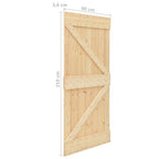 Sliding Door Natural and Black 90 x 210 cm