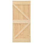 Sliding Door 2 pcs Natural and black Solid Pine Wood