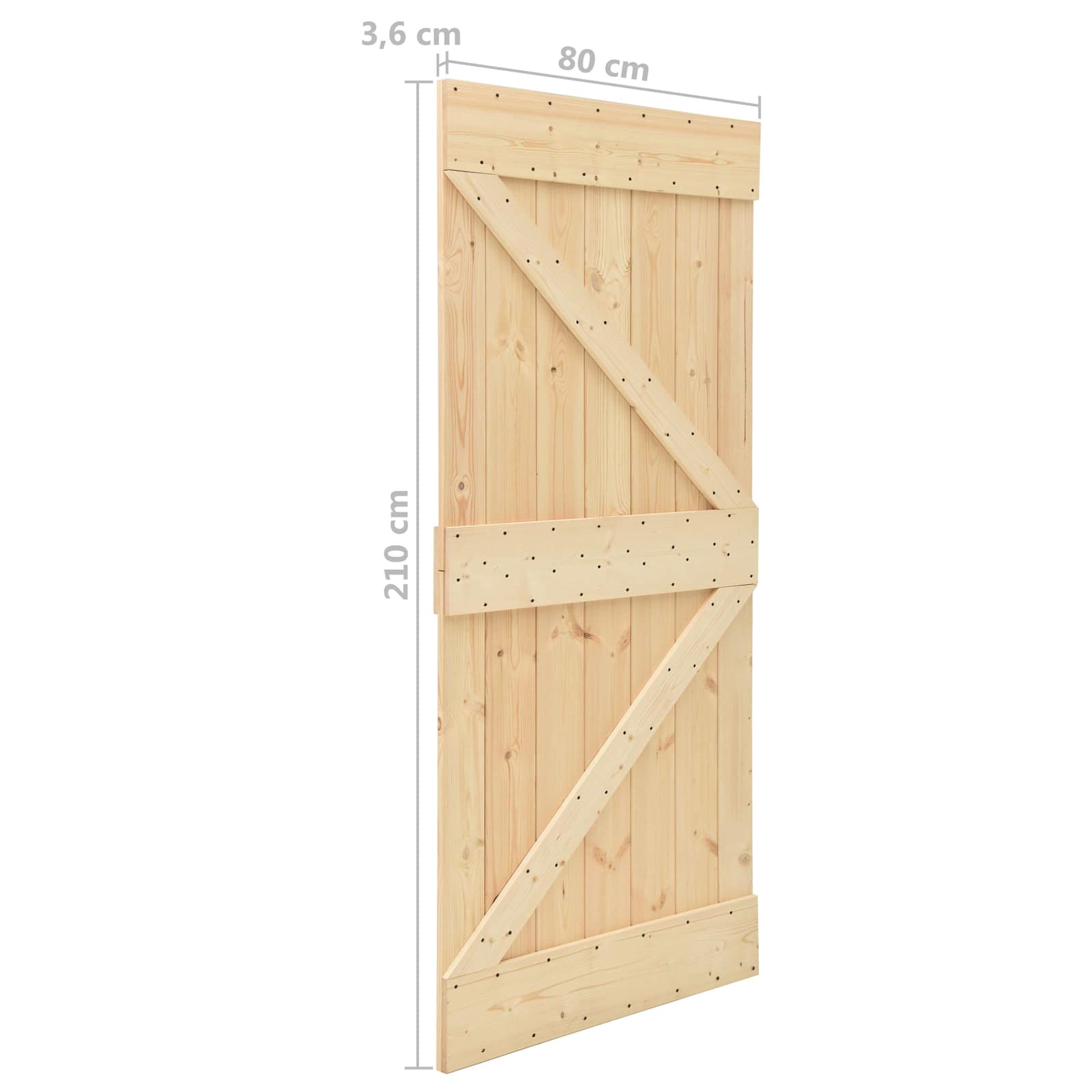 Sliding Door 2 pcs Natural and Black Solid Pine Wood