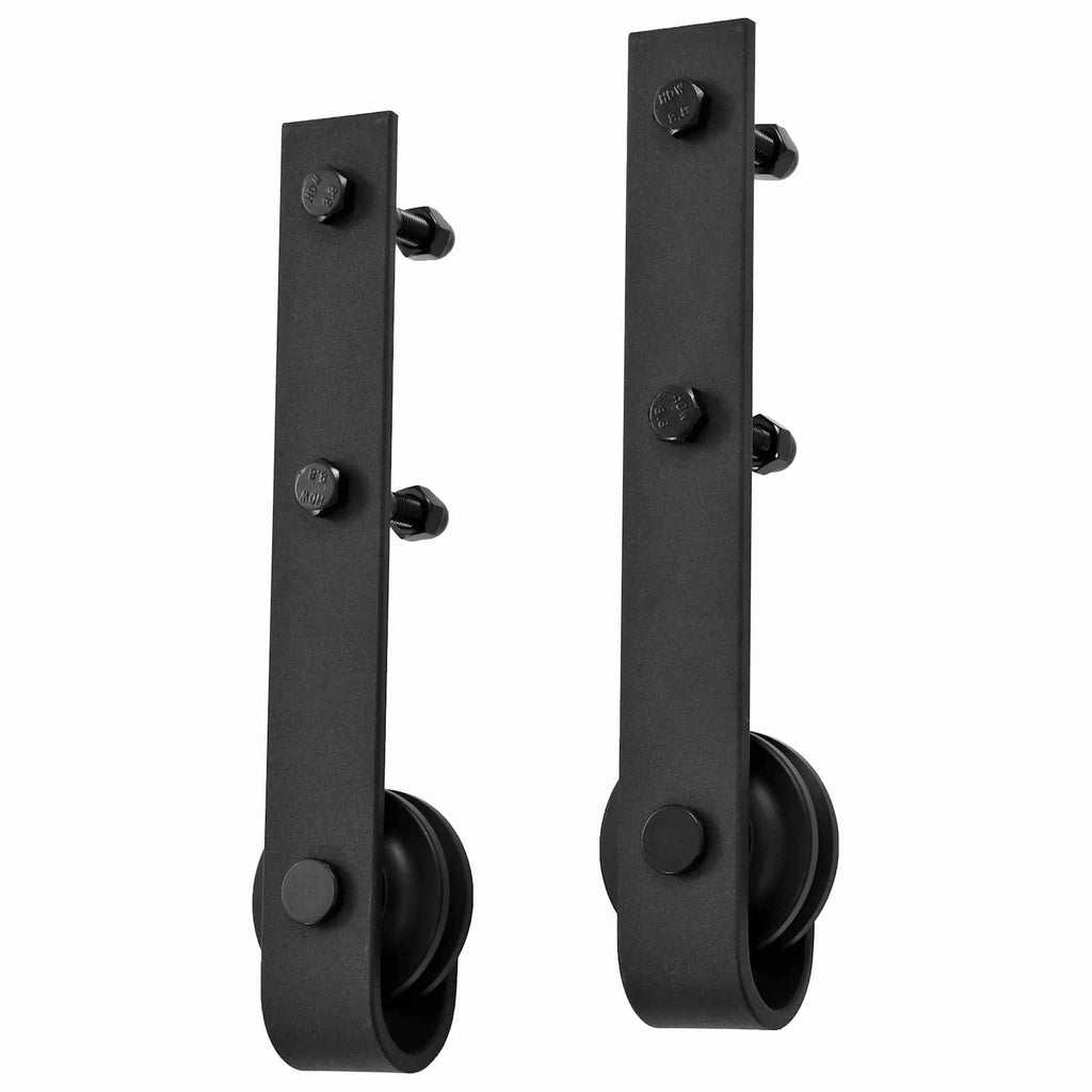 Puerta Corredera 2 pcs Natural y negro Madera de Pino Maciza