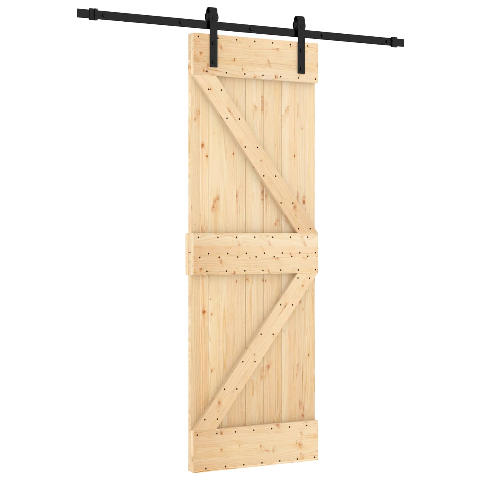 Sliding Door Natural and Black 70 x 210 cm